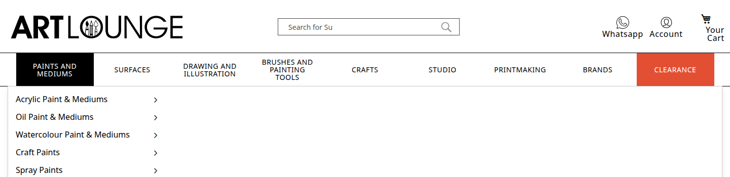 Desktop navigation bar with submenu open — staging